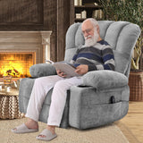 DURASPACE Power Lift Recliner Electric Lift Massage Recliner Chairs with Heat, Large Shell Velvet Backrest Lift Chair Recliners for Elderly, Seniors (Gray) DURASPACE