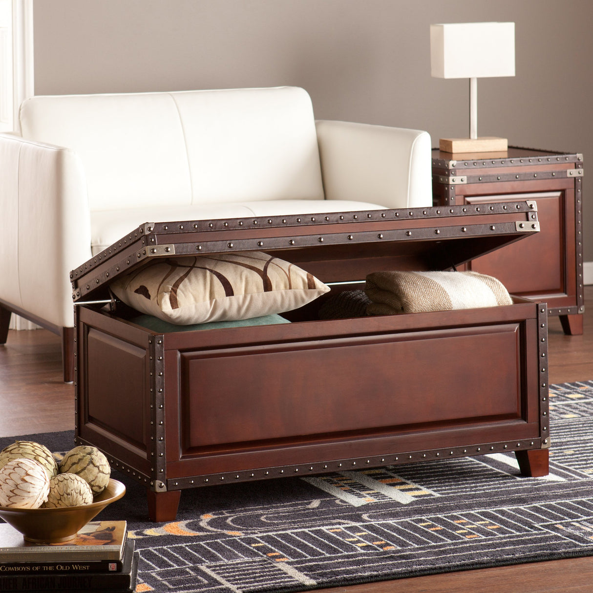 SEI Furniture Amherst Trunk Coffee Table w/ Storage, Brown SEI Furniture