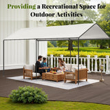 GOJOOASIS 10x20 Carport Heavy Duty Portable Garage Shelter Metal Car Canopy Tent with UV-Resistant & Weatherproof Top Cover for RV & Vehicles (White, 10x20 Without sidewalls) GOJOOASIS