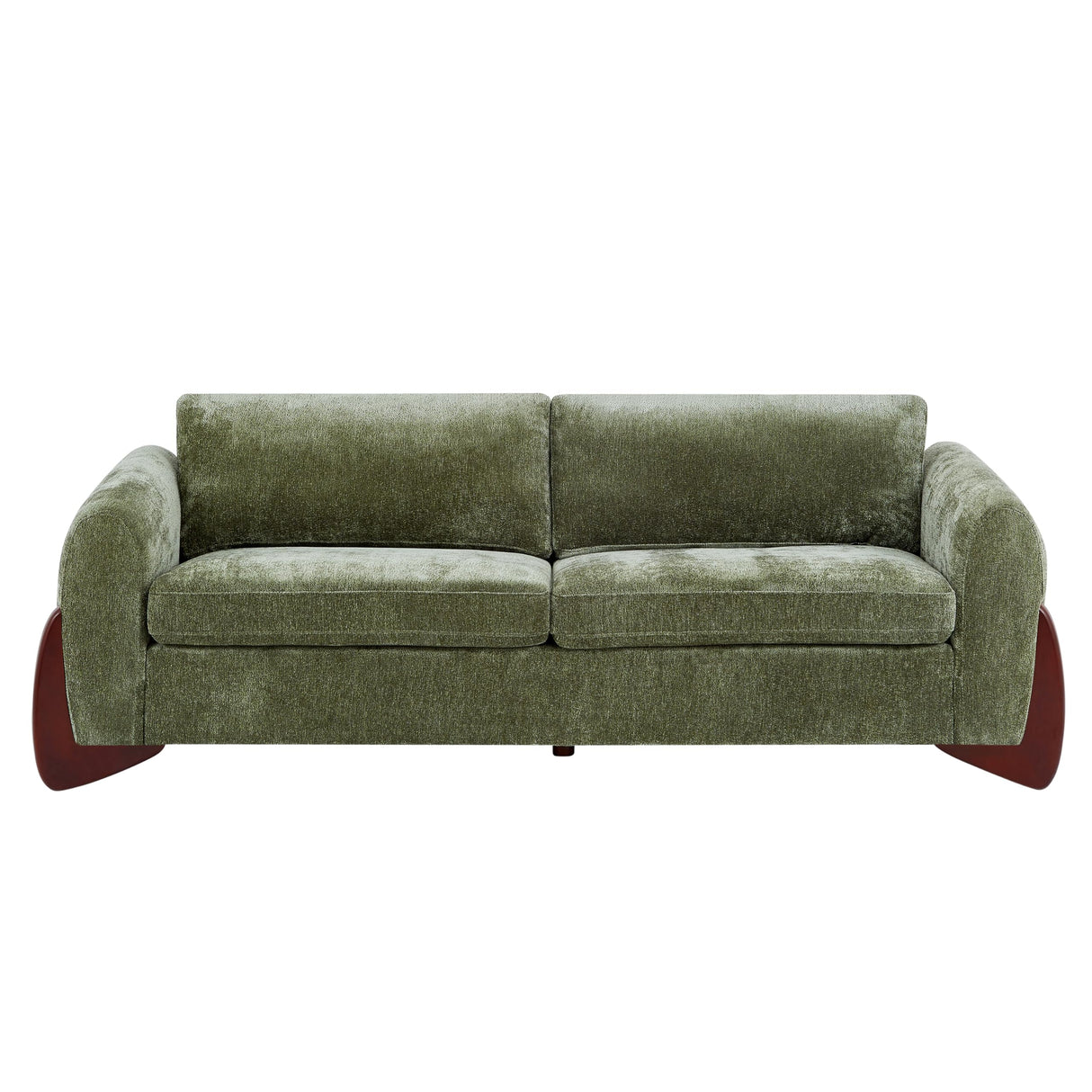 Christopher Knight Home Taki 89 Inches Sofa Couch, Cozy Chenille Upholstered 3-Seater Sofa, Wood Frame Couches, Comfy Home Sofa Living Room and Office, Lounge Seating with Armrests, Olive Green Christopher Knight Home