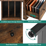 YITAHOME L Shaped Desk with Power Outlets & LED Lights, 67" Computer Desk with File Drawer, Corner Desk Home Office Desk with Monitor Stand & 3 Cubbies Storage Shelves, Rustic Brown YITAHOME