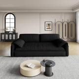 Winterstorm 62" Queen Pull Out Futon Sofa Bed with USB Ports, 3-in-1 Modern Convertible Sleeper Sofa with Side Pocket, Comfy Velvet Loveseat Couch for Living Room Bedroom Apartment (Queen, Black) Winterstorm