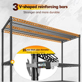 REIBII 2560LBS Storage Shelves 55.5"W Metal Shelving Unit 4 Tier Wire Shelving Commercial Adjustable Garage Shelving Heavy Duty for Storage Rack for Pantry, Garage, Kitchen, 55.5"W x 18"D x 55.5"H REIBII