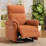Susalt Power Recliner Chair with Adjustable Backrest Footrest, Ultra-Comfy Velvet Reclining Chair with Overstuffed Arms & Lumbar Support USB Port for Living Room Bedroom, Tool-Less (Brown) Susalt