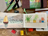 Watercolor Journal, 3.5x5.5”, 140 LB, 300 GSM, tumuarta Cotton Paper, Cold Press, 24 Sheets, 48 Pages, Watercolor Paper Sketchbooks for Use As Travel Notebook and Mixed Media Pad On The Go tumuarta