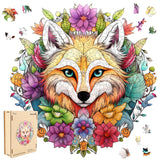 Qiuenisray Wooden Puzzles for Adults,Fox Wooden Jigsaw Puzzles 500pcs,15.7x16.5in,Royal,Unique Shape Animal Adult Puzzles,Irregular Wood Puzzles Creative Gift for Adults and Kids Family Game Qiuenisray