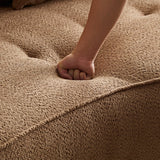 YOPENG 109" Curved Couch Modular Sectional Sofa,Modern Boucle Fabric Tufted Upholstered Couches,4 Seats Extra Deep Curved Sofas for Living Room,Bedroom,Small Spaces,Camel YOPENG