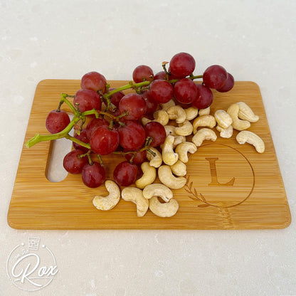 Personalized Cutting Boards - Small Monogrammed Engraved Cutting Board (D) - 9x6 Customized Bamboo Cutting Board with Initials - Wedding Kitchen Gift - WoodArtSupply