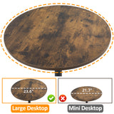 Finnhomy 23.6inches Round Cocktail Bar Table with Metal Base, Tall Bistro Pub Table, Adjustable 27.9''-35.4'' Counter Bar Height for Kitchen, Living Room, Easy Assembly, Rustic Brown Finnhomy