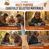 Premium Wood Carving Kit - 9pcs Whittling Knife Set for Beginners Craft Projects Gloves Chisel Pocket Friendly Working Tools Leather Perfect for Gifts and Creative Bowl Sharpener ICYVIBES