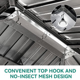 YITAHOME White Gazebo 10x12ft Hardtop Double Roof Canopy Galvanized Iron Aluminum Frame Outdoor Gazebo with Netting and Shaded Curtains Garden Tent for Patio, Backyard, Deck and Lawns, Grey Curtain YITAHOME