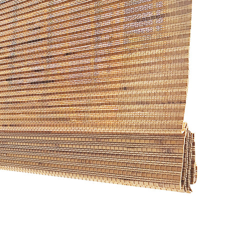 SUAKY Cordless Blackout Bamboo Roman Shades - Customisable 100% Natural Linen Window Blinds, Color 1 SUAKY