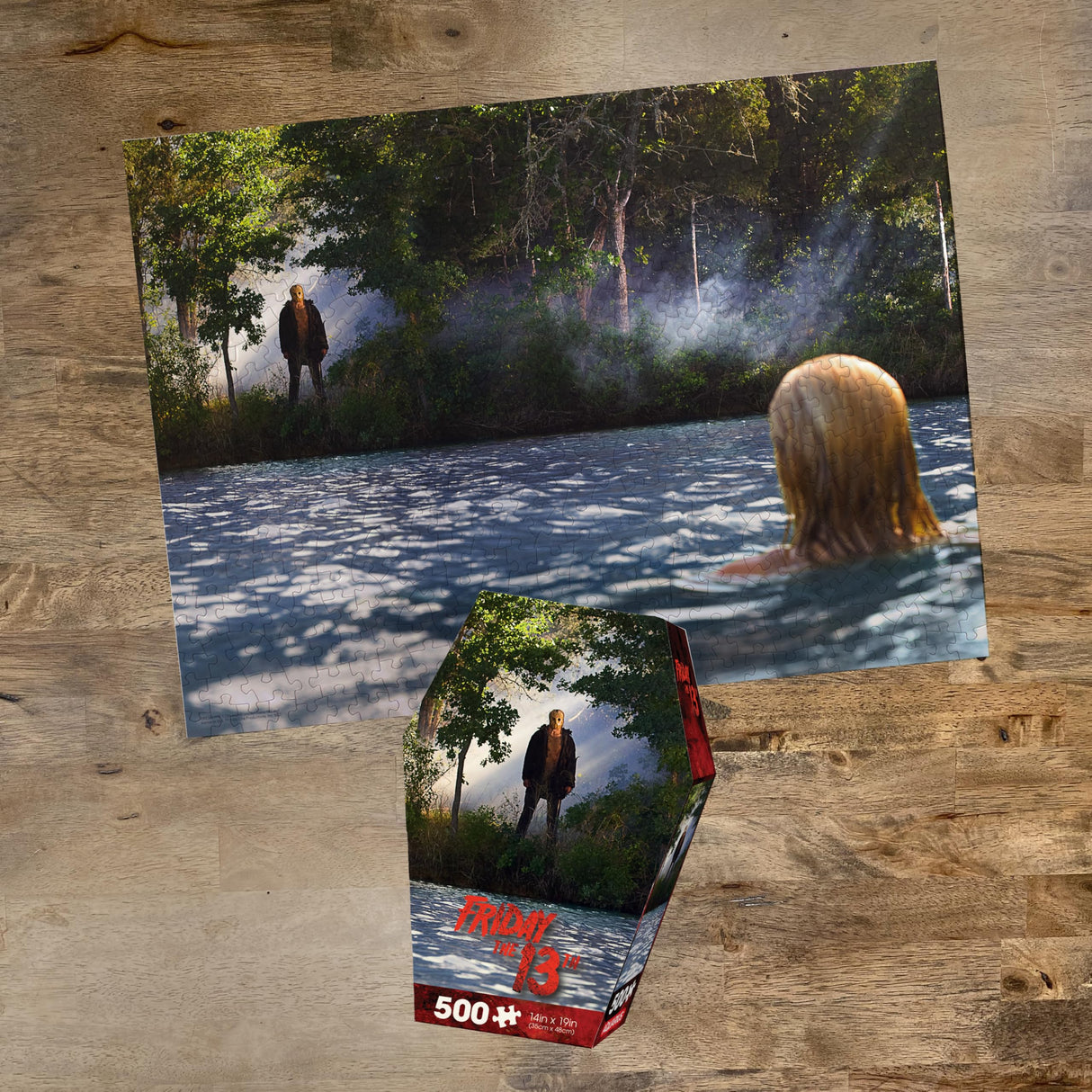 AQUARIUS Friday The 13th 500pc Puzzle (500 Piece Jigsaw Puzzle) - Glare Free - Precision Fit - Officially Licensed Friday The 13th Movie Merchandise & Collectibles - 14x19 Inches AQUARIUS