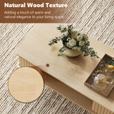 LAZZO Coffee Table with Storage Center Table for Living Room Rectangle Coffee Table with Rounded Edges,Easy Assembly, Natural Wood LAZZO
