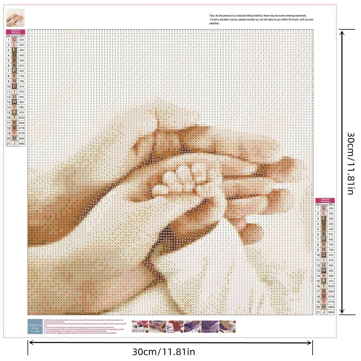 Zimal Full 5D DIY Diamond Painting Parents Baby Hand Embroidery Cross Stitch Rhinestone Painting Decor Gift 11.8 X 11.8 Inch YSCOLOR