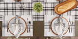 DII Home Sweet Farmhouse Plaid Tabletop Collection, Placemat Set, 13x19, French Stripe Black, 6 Piece DII