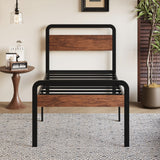 Fly-CTsoar 18 Inch Twin Bed Frame with Wood Headboard, Heavy Duty Metal Slats, with Under Bed Storage, No Noise, No Box Spring Needed, Easy Assembly, Black Fly-CTsoar