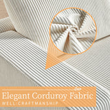 AMERLIFE 96 Inch Sofa, Comfy Couch- Oversized Sectional Sofa Couch with Chaise, Modern Sofa with Right Chaise, White Corduroy Sofa AMERLIFE