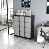Fesbos File Cabinets - 4 Drawers Vertical 17.8" Deep Lockable Filing Cabinet - Black & Gray Metal Storage Cabinets for Home Office to Hanging Files Letter/Legal/F4/A4 Size Fesbos