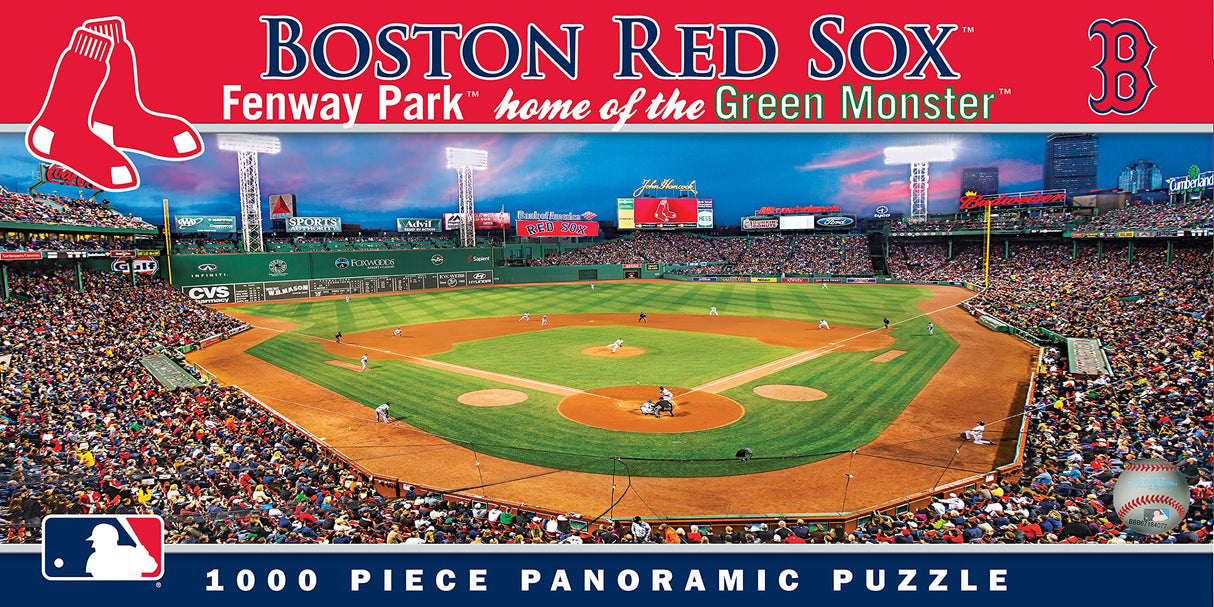 MasterPieces MLB Boston Red Sox Stadium Panoramic Jigsaw Puzzle,Fenway Park, Home of the Green Monster, 1000 Pieces Masterpieces