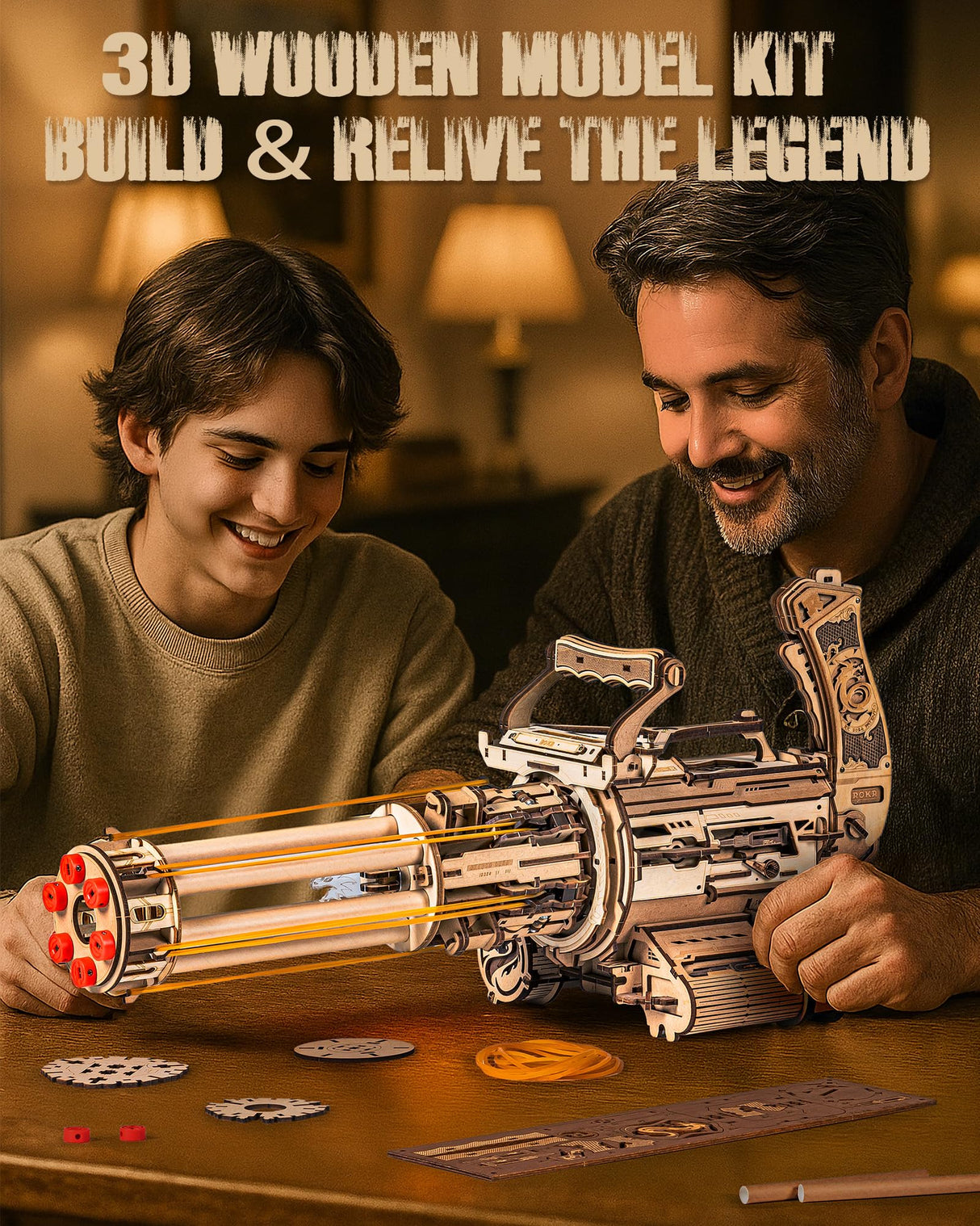 ROKR 3D Wooden Puzzles for Adults,Rotating-Barrel Machine,412 Piece 3D Puzzles,Gift for Adults and Teens ROKR