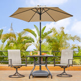 Yaheetech Outdoor Patio Umbrella, 7.5ft Table Market Umbrella with Push Button Tilt and Crank & Sturdy Ribs UV Protection for Garden, Deck, Backyard, Pool, Tan Yaheetech