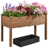 Yaheetech 2pcs Raised Garden Bed 48x24x30in Elevated Wooden Horticulture Planter Box with Legs Standing Growing Bed for Gardening/Backyard/Patio/Balcony, Dark Brown Yaheetech