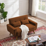 Enobala 49" Small Loveseat Sofa, 2 Seat Mid Century Love Seat Couch with Throw Pillows for Living Room, Apartment, Bedroom and Small Spaces Enobala