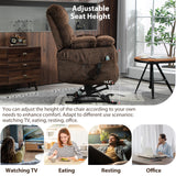 JIKFRIMA Oversized Zero Gravity Power Lift Recliner Chair for Elderly Adults Big Man Electric Lay Flat Recliner Triple Motor with Heat and Massage, Adjustable Seat Height, Arm Storage, Cup Holder JIKFRIMA