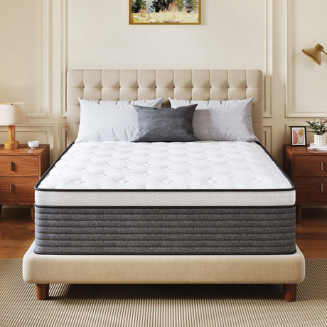 CH CHARME HOUSE Twin XL Mattress, 14 Inch Twin XL Size Hybrid Mattress in a Box, Medium Feel Foam and Individual Pocket Springs, Extra Edge Support, Pressure Relief, CertiPUR-US CH CHARME HOUSE