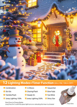 Brightown 25 Ft 500 LED Cluster Lights Christmas Outdoor, White Wire LED Decorative Christmas Tree Lights with Remote & 12 Modes, Waterproof Firecracker String Lights for Xmas Party Decor, Warm White Brightown