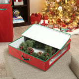Household Essentials 24 inch Red Wreath Storage Container with Handles Green Household Essentials
