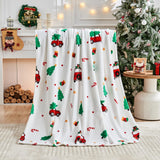 Edenleaf Christmas Blanket Soft Cozy White Throws with Holiday Themed Print, Christmas Throw Blankets for Couch Bed Decoration, Fuzzy Warm Winter 50"x60" (White) Edenleaf