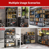 ZLBRDS 72" H Garage Shelving, 2500LBS Heavy Duty Shelving, Adjustable 5 Tier Metal Garage Storage Shelves, Storage Shelves for Industrial, Warehouse, Basement ZLBRDS
