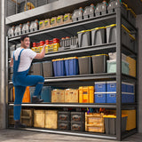 REIBII Garage Shelving 48.2" W Storage Shelves 3000LBS Heavy Duty Shelving Adjustable Metal Shelf Industrial 5 Tier Pantry Shelves for Basement Warehouse Supermarket 72.2"H x 24.2"D x 48.2"W, 2 Pack REIBII