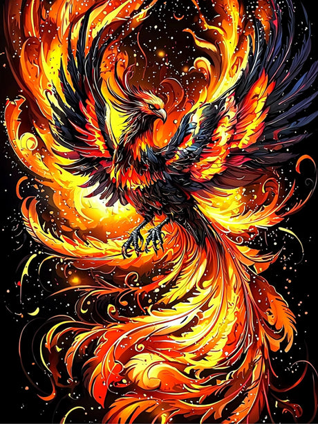 Phoenix Diamond Painting Kits for Adults,Fire Phoenix Diamond Art Kits for Beginners, 5D DIY Full Round Drill Diamond Painting gem Art for Adults, Home Wall Decor 12 x 16 Inch Generic
