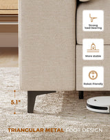 Upvilla 71.25" Modern Sofa Couch for Living Room, Deep Seat Sofas with 8”Cushion, Comfy 2-Seater Chenille Loveseat with Convertible Armrest, Removable Sofa Cover, High Leg (Beige) Upvilla