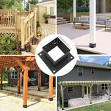 6 PCS Metal 4×4 Post Base Post Base Brackets,Inner Size 3.5"x3.5" Heavy Duty Powder-Coated Post Anchor Matte Black Wood Post Brackets (Black 6pcs) Zlinke