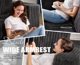 Modular Sectional Sofa 3-Seater Modular Couch with Deep Seat Memory Foam Cloud Chair with Pillows Oversized Sectional Sofa for Living Room Bedroom (Strip Grey, 3-Seater) Hobestluk