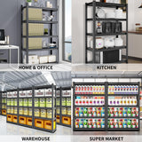 TOPKEY 5-Tier Utility Shelves Garage Storage Shelves, Heavy Duty Metal Storage Shelf for Garage, Kitchen, Warehouse, Adjustable Basement Storage Rack, Load 2000LBS, 63" H x 31.5" W x 15.8" D TOPKEY