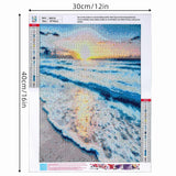 DKHDBD Diamond Painting Kits for Adults, 12x16 Inch DIY Paint by Numbers for Adults Beginner, DIY Full Drill Diamond Dots Paintings Picture Arts Craft for Home Wall Art Decor (Seaside) DKHDBD