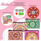 Silkfly 4 Pcs Diamond Painting Art Makeup Bags DIY Purses Toiletry 5d Handmade Double Design Diamond Painting Cosmetic Bags Bulk with Zipper Rhinestone Accessories for Women(Mandala) Silkfly