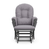 Storkcraft Premium Hoop Glider and Ottoman (Gray with Gray Swirl) – Padded Cushions with Storage Pocket, Smooth Rocking Motion, Easy to Assemble, Solid Hardwood Base Storkcraft