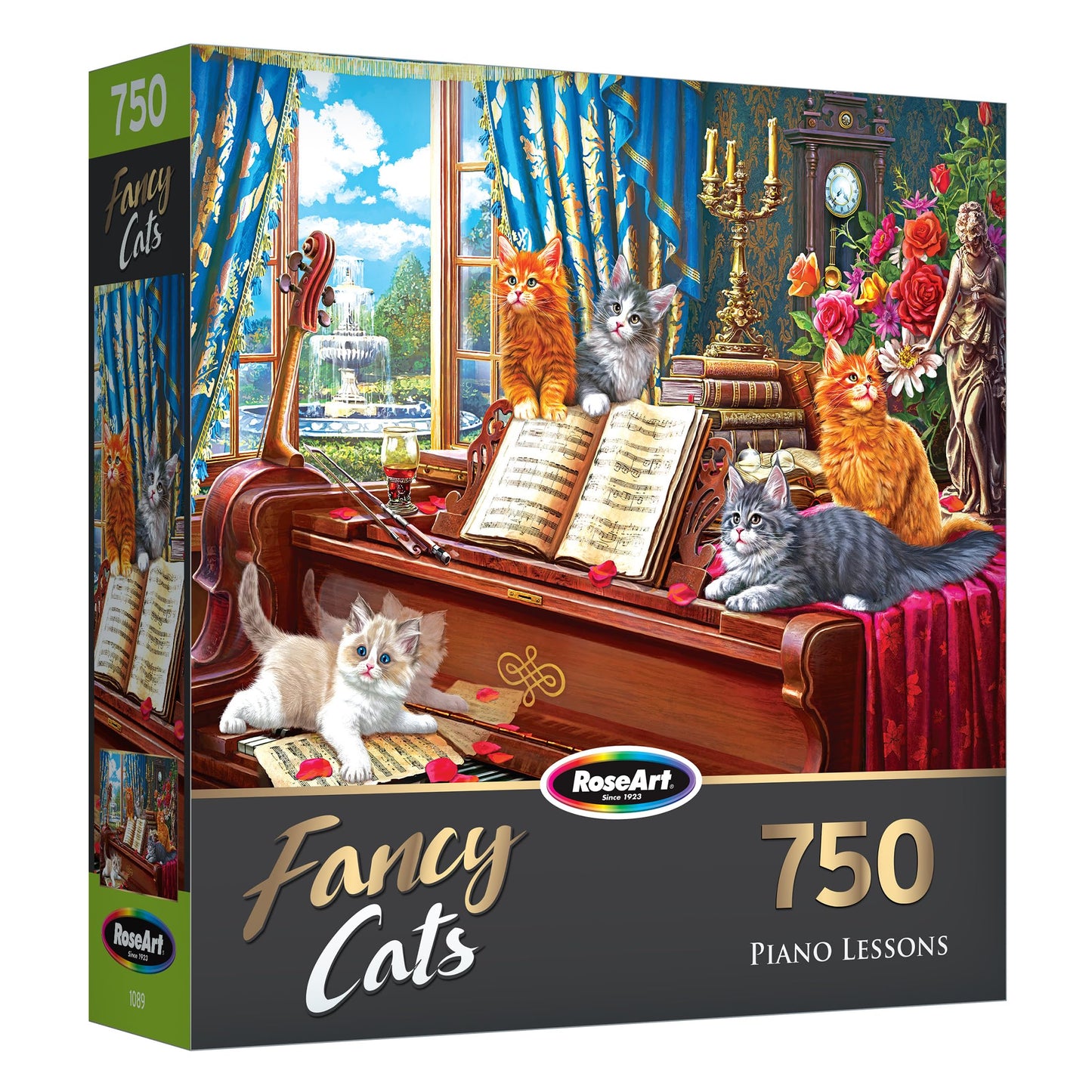 RoseArt - Fancy Cats - Piano Lessons - 750 Piece Jigsaw Puzzle for Adults