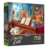 RoseArt - Fancy Cats - Piano Lessons - 750 Piece Jigsaw Puzzle for Adults RoseArt
