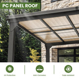 Patiopia 10 * 12FT Pergola,4 * 4 Inch Thickened Pillars & Enlarged Base,Outdoor Hardtop Lean to Gazebo,Wall Mounted Pergola,Pergolas Gazebos Clearance,Aluminum Frame Pergola,UV Resistant Patio Roof PATIOPIA