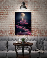 KINPLUB 5D Diamond Painting Kits for Adults Beginners, Sea Moon Diamond Art Kits for Adults, DIY Full Drill Round Diamond Dots, Home Wall Decor 12x16 Inch KINPLUB