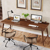 Tribesigns 78.7" Extra Long Desk, Large 2-Person Computer Desk Writing Desk, Double Home Office Desk Study Work Table with Metal Legs, Rich Walnut Tribesigns