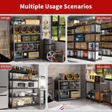 ZLBRDS 59" W Garage Shelving, 3000LBS Heavy Duty Shelving, Adjustable 5 Tier Metal Garage Storage Shelves, Storage Shelves for Industrial, Warehouse, Basement ZLBRDS