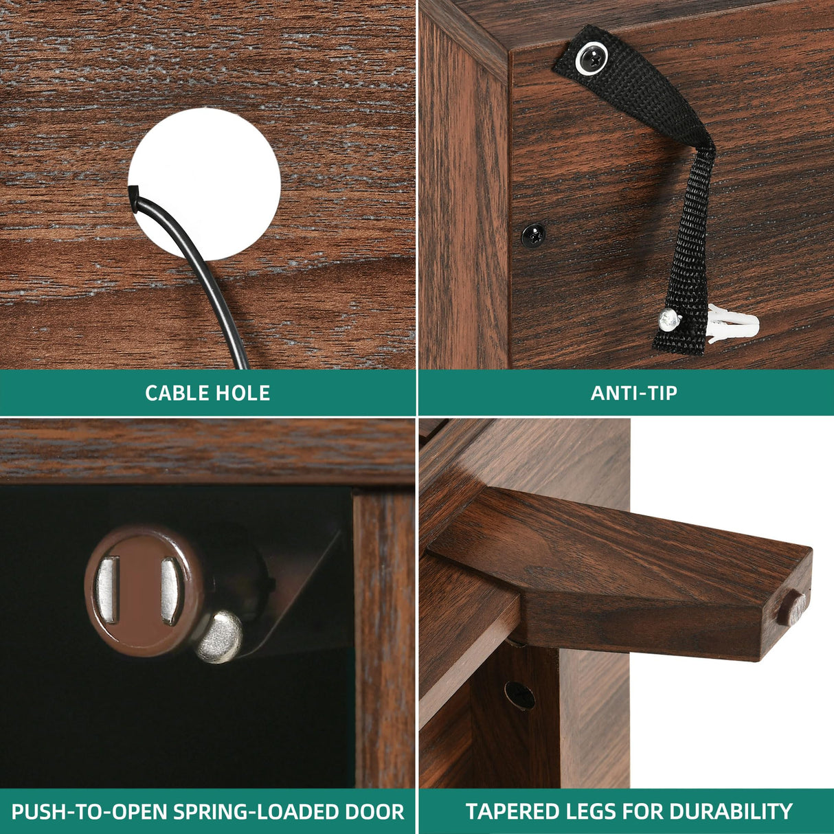 DWVO LED TV Stand, Fluted Entertainment Center for 65 Inch TV, Mid Century Modern TV Cabinet with Adjustable Shelves, Media Console Table for Living Room, Walnut DWVO